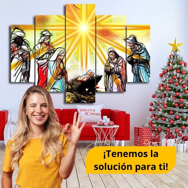 Cuadro Pesebre  de 5 piezas