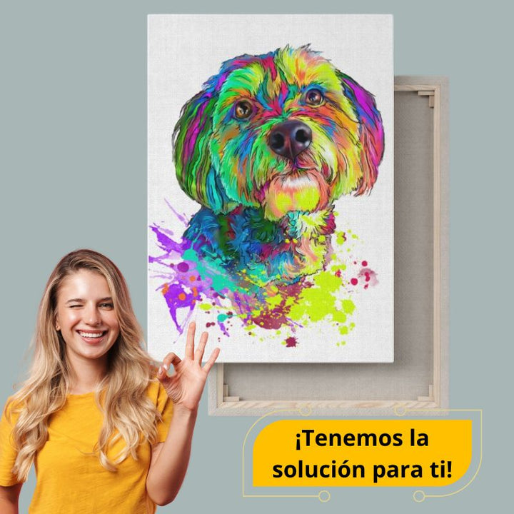 Cuadro de Perros Lienzo Abstracto - Big Happy