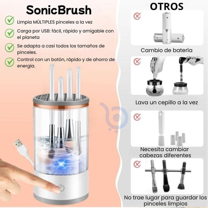 ✨ Lavadora Sónica de Pinceles Limpia 5 a la Vez | Mata Bacterias | Portátil - Big Happy
