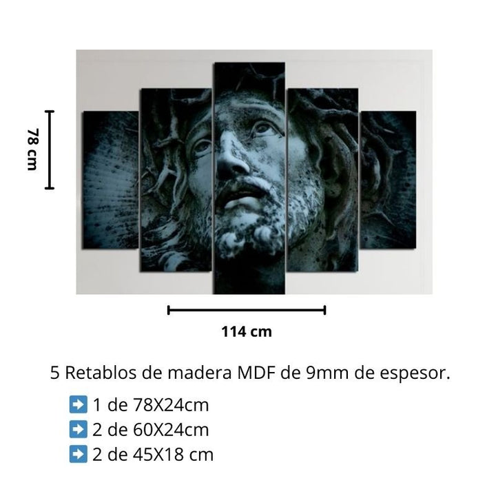 Cuadro Cristo de 5 piezas - Big Happy