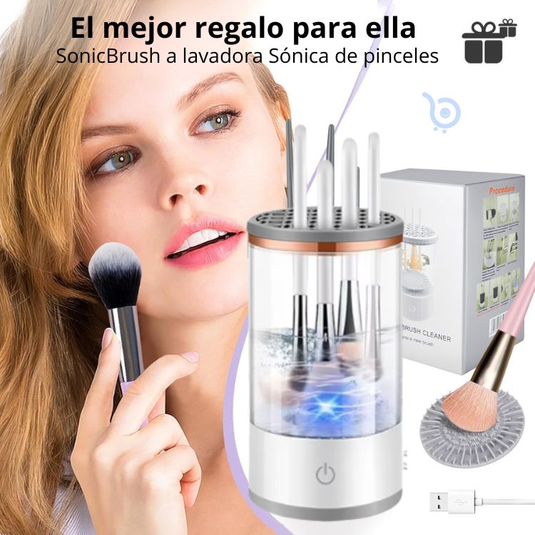 ✨ Lavadora Sónica de Pinceles Limpia 5 a la Vez | Mata Bacterias | Portátil