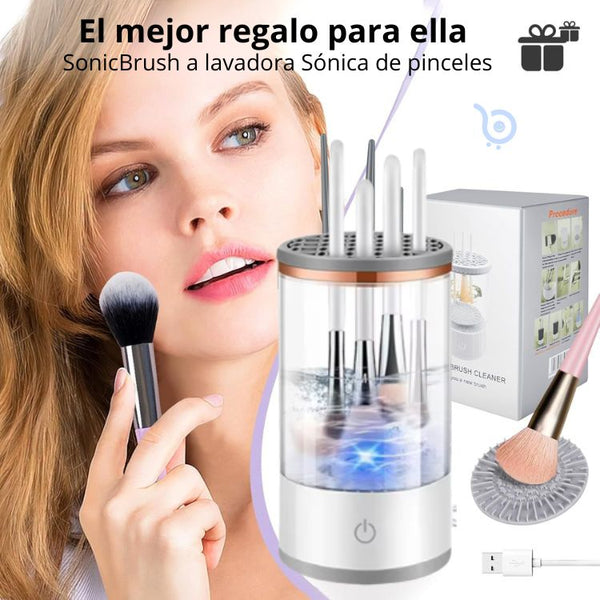 ✨ Lavadora Sónica de Pinceles Limpia 5 a la Vez | Mata Bacterias | Portátil