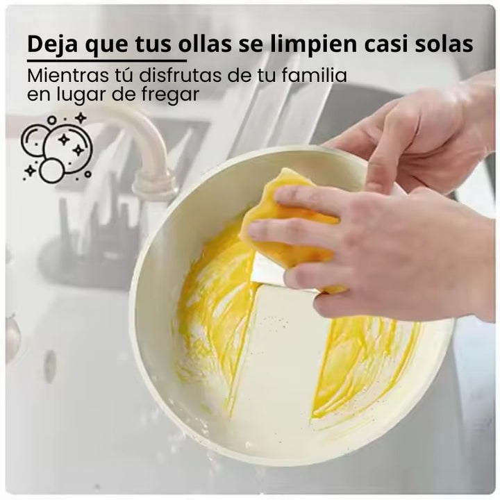 Kit de Sartenes con Revestimiento Cerámico y Mango Desmontable - CeramicPlus - Big Happy