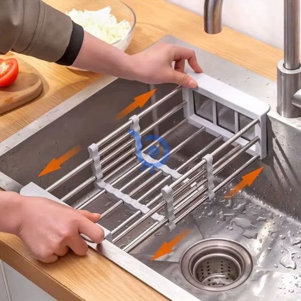 Escurridor de Fregadero Retráctil de Acero Inoxidable | Orden y Limpieza Sin Esfuerzo