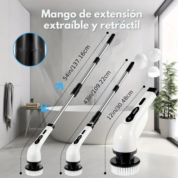 Cepillo de Limpieza Eléctrico | Cabezal Giratorio | 9 EN 1