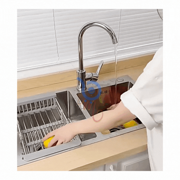 Escurridor de Fregadero Retráctil de Acero Inoxidable | Orden y Limpieza Sin Esfuerzo