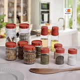 Set de 12 Especieros de Vidrio con Tapa Hermética | Organizadores de Cocina - Big Happy