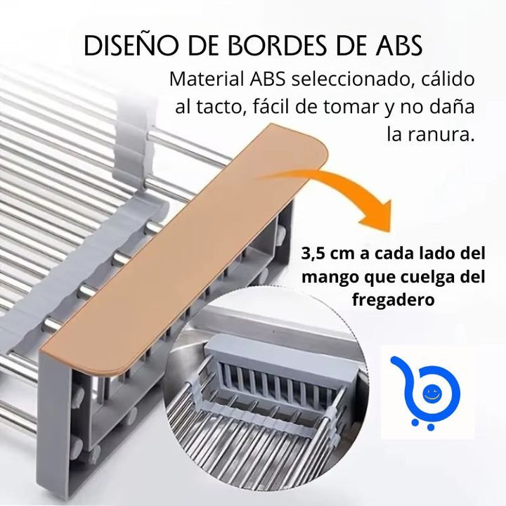 Escurridor de Fregadero Retráctil de Acero Inoxidable | Orden y Limpieza Sin Esfuerzo - Big Happy