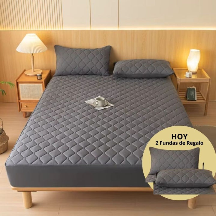 CoberMax™ Protector de Colchón Impermeable, HOY Tiene 2 Fundas de Regalo - Big Happy
