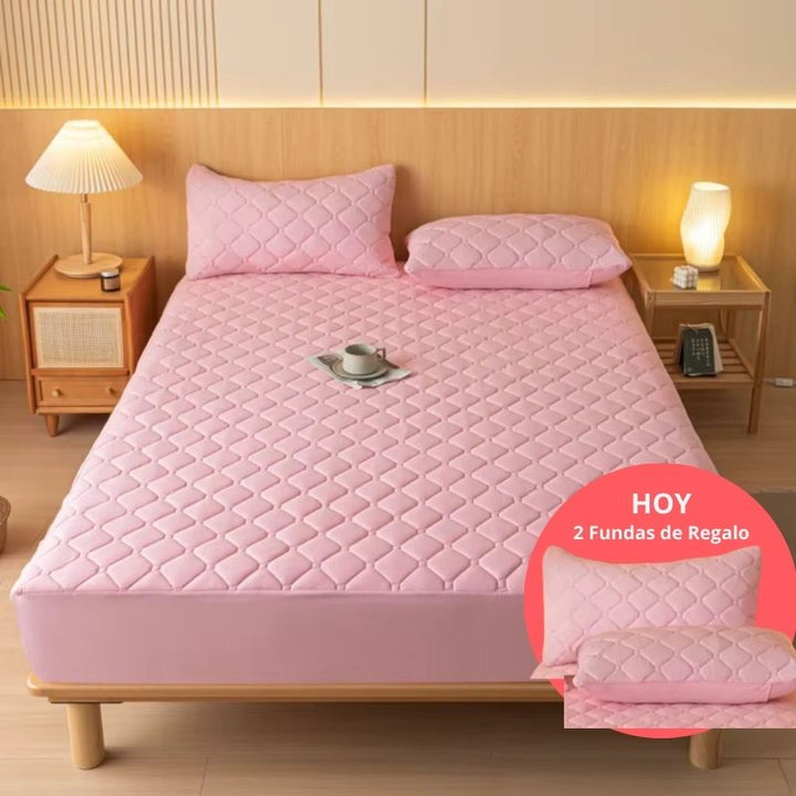 CoberMax™ Protector de Colchón Impermeable, HOY Tiene 2 Fundas de Regalo - Big Happy