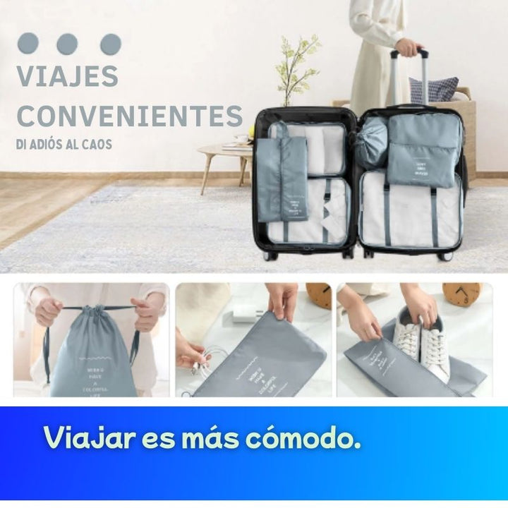 Kit Completo de Bolsas Viajeras x 8 Piezas | Viajes más cómodos - Big Happy
