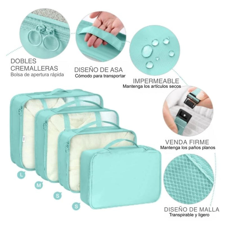 Kit Completo de Bolsas Viajeras x 8 Piezas | Viajes más cómodos - Big Happy