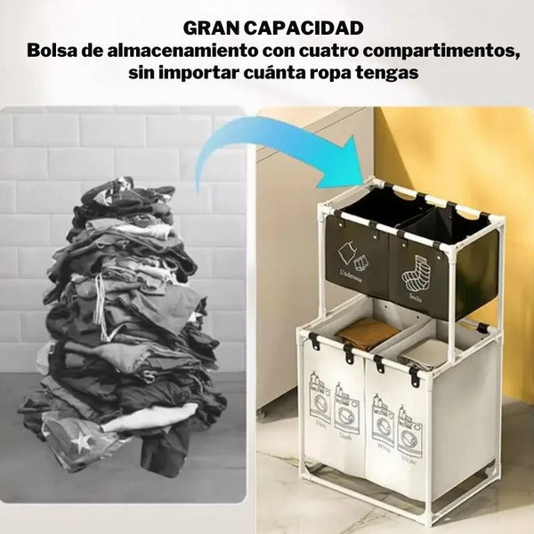 Cesto Canasta Para Ropa Sucia 2 Niveles