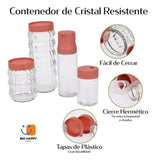 Set de 12 Especieros de Vidrio con Tapa Hermética | Organizadores de Cocina - Big Happy