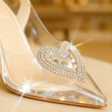 Sandalias de Tacon Cristal - Comodidad de Talco, Destello de Cristal - Big Happy
