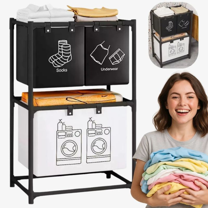 Cesto Canasta Para Ropa Sucia 2 Niveles - Big Happy