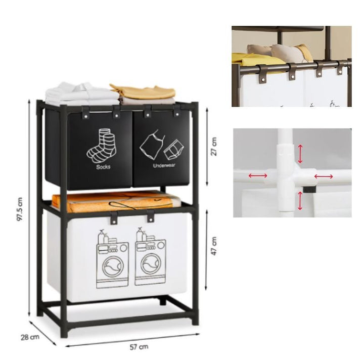 Cesto Canasta Para Ropa Sucia 2 Niveles - Big Happy