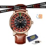 Reloj Masculino Lige Casino - Elegancia en Plata y Cuero