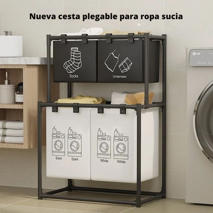 Cesto Canasta Para Ropa Sucia 2 Niveles - Big Happy