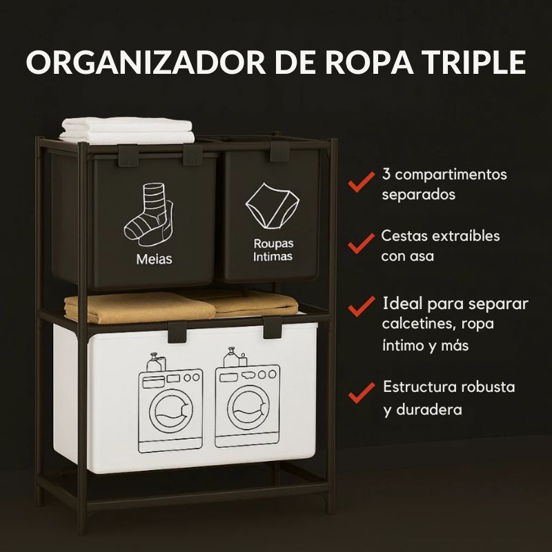 Cesto Canasta Para Ropa Sucia 2 Niveles