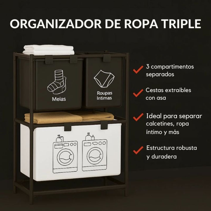 Cesto Canasta Para Ropa Sucia 2 Niveles - Big Happy