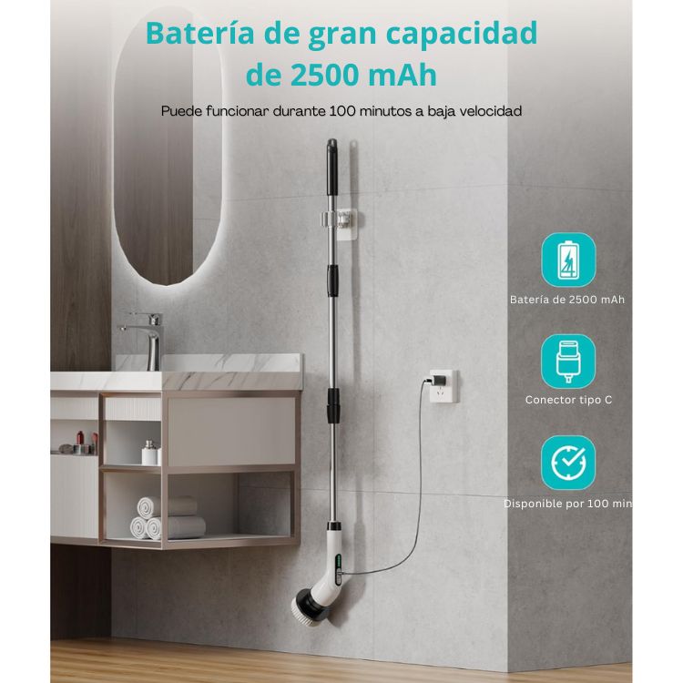 Cepillo de Limpieza Eléctrico | Cabezal Giratorio | 9 EN 1