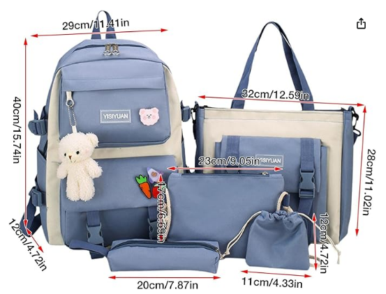 Kit Maleta Mochila Bolsos 5 en 1