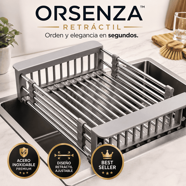 Escurridor de Platos y Frutas Retráctil de Acero Inoxidable | Orsenza