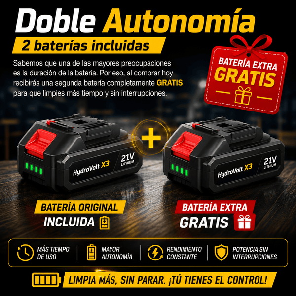 Hidrolavadora Inalámbrica HydroVolt X3™ | Limpia tu Carro en Minutos Sin Cables