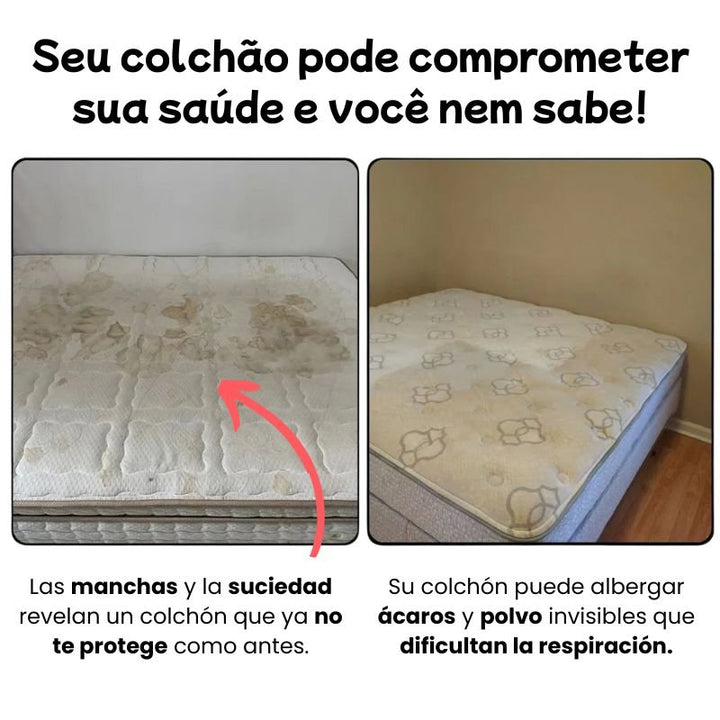 CoberMax™ Protector de Colchón Impermeable, HOY Tiene 2 Fundas de Regalo - Big Happy