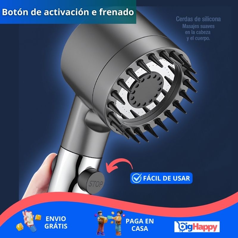 Cabezal de Ducha Potente y Ahorrador