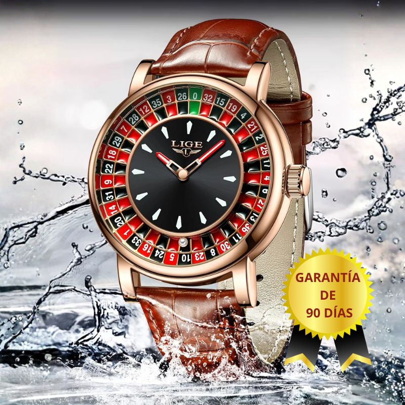 Reloj Masculino Lige Casino - Elegancia en Plata y Cuero