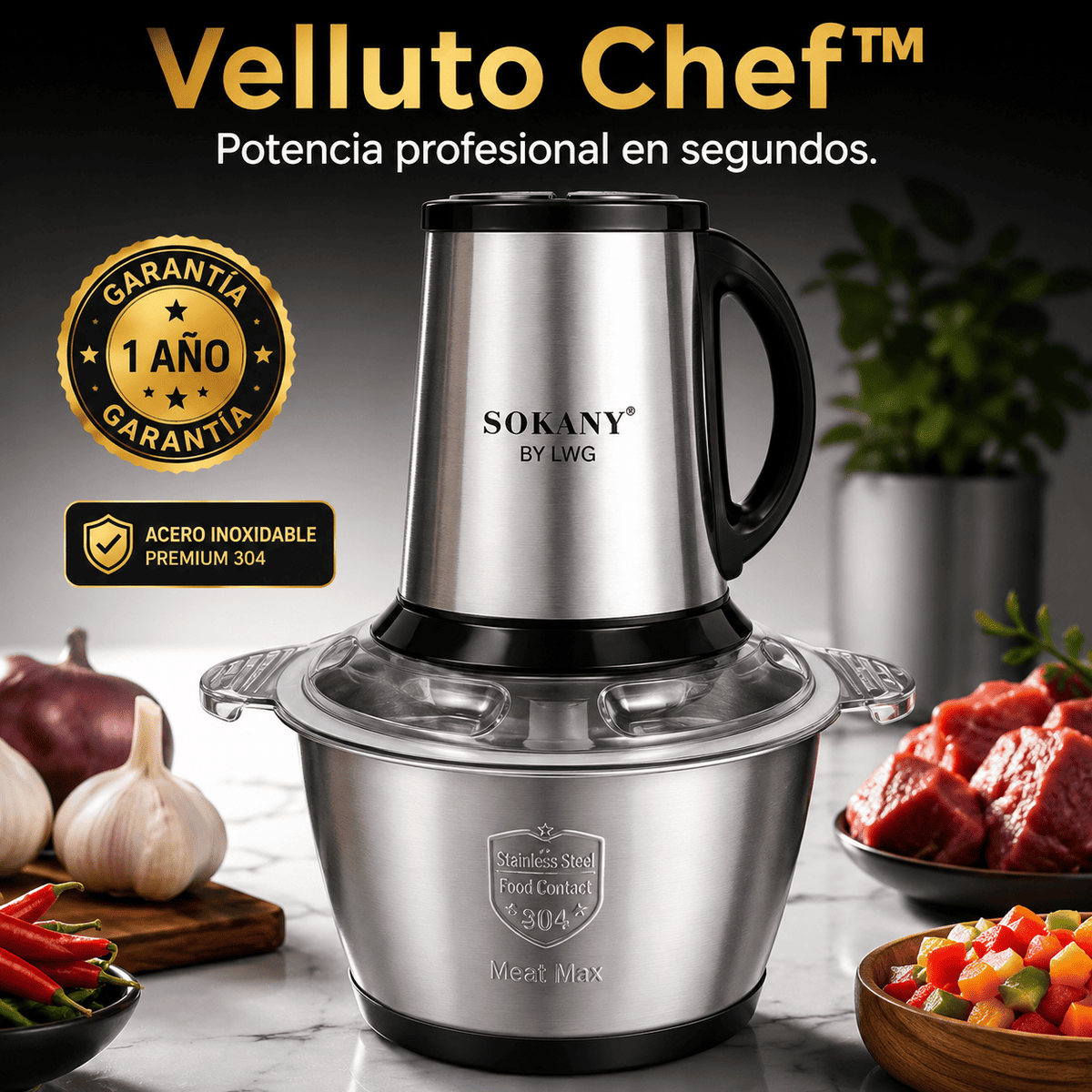 Picador De Alimentos Moedor De Carne Mixer | Velutto chef - Hoy con Regalo Sorpresa
