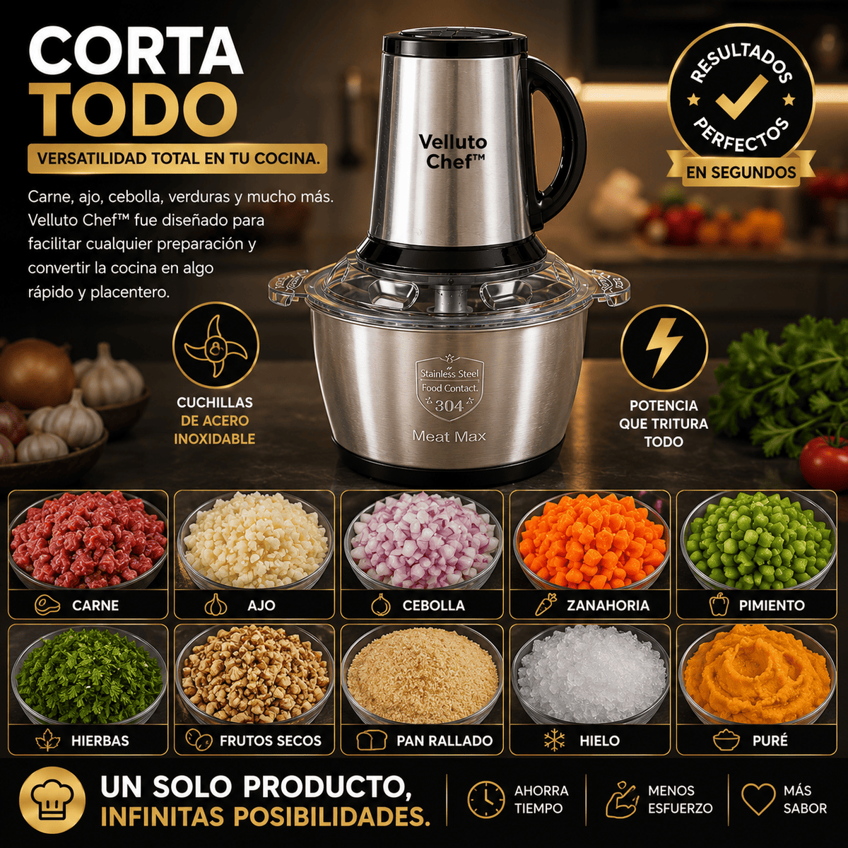 Picador De Alimentos Moedor De Carne Mixer | Velutto chef - Hoy con Regalo Sorpresa