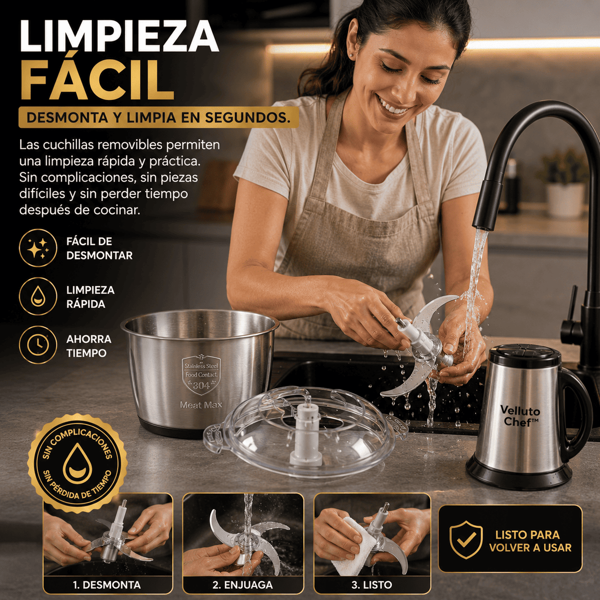 Picador De Alimentos Moedor De Carne Mixer | Velutto chef - Hoy con Regalo Sorpresa