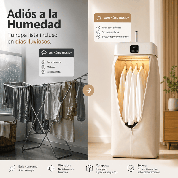 Secadora de Ropa Eletrica Aéris Home™ | Seca tu ropa sin depender del clima