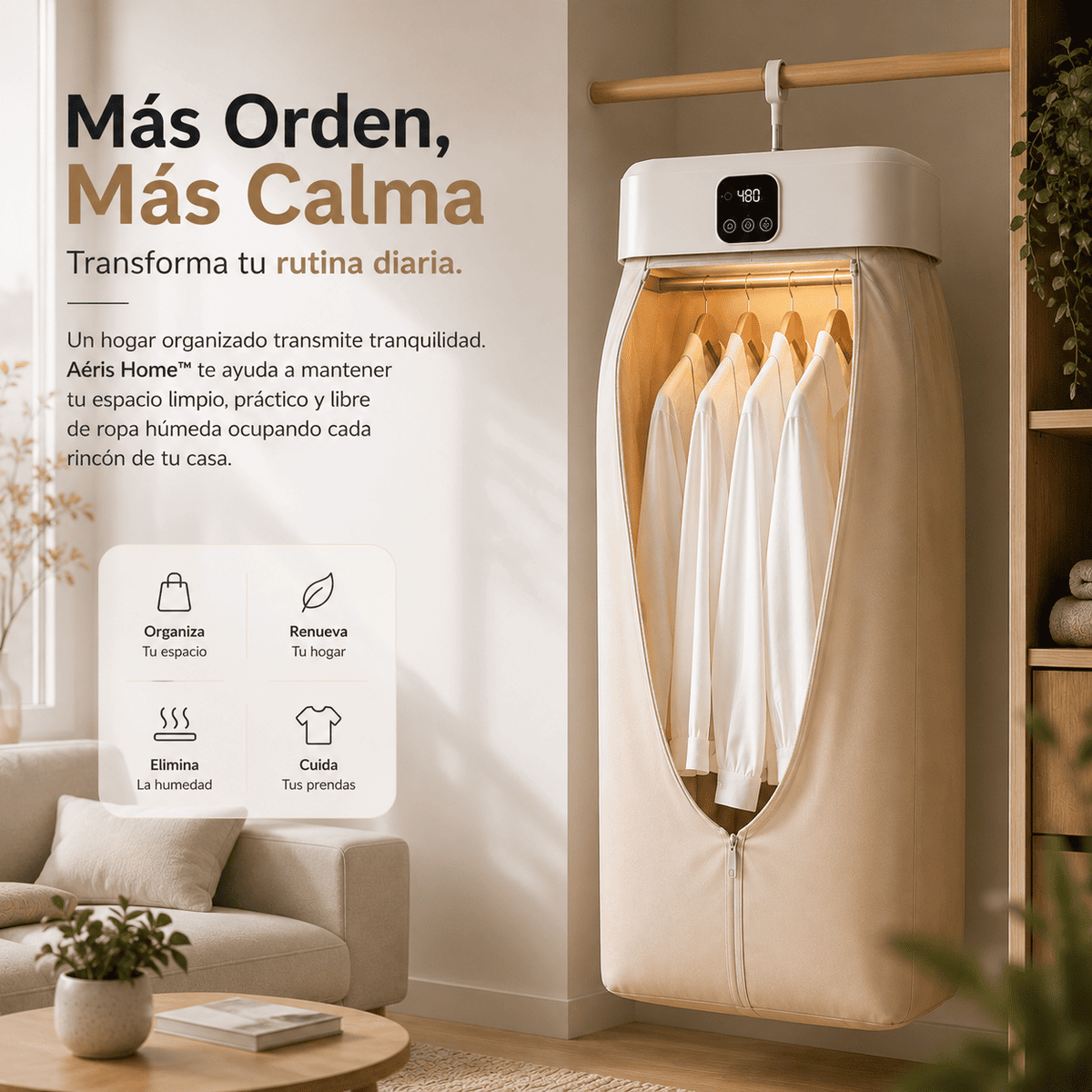 Secadora de Ropa Eletrica Aéris Home™ | Seca tu ropa sin depender del clima