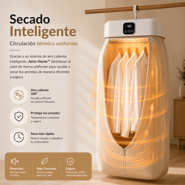 Secadora de Ropa Eletrica Aéris Home™ | Seca tu ropa sin depender del clima