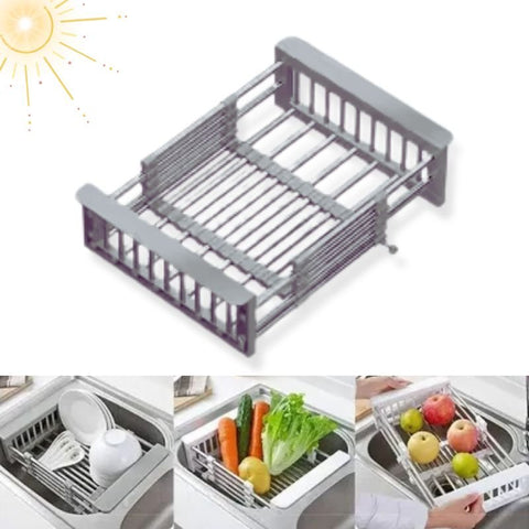 Escurridor de Fregadero Retráctil de Acero Inoxidable | Orden y Limpieza Sin Esfuerzo - Big Happy