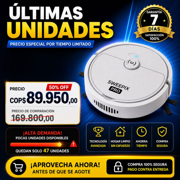 Aspiradora Inteligente Automática Robot Sin Esfuerzo | Sweepix Pro™