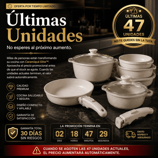 Kit de Sartenes con Revestimiento Cerámico y Mango Desmontable - CeramicPlus