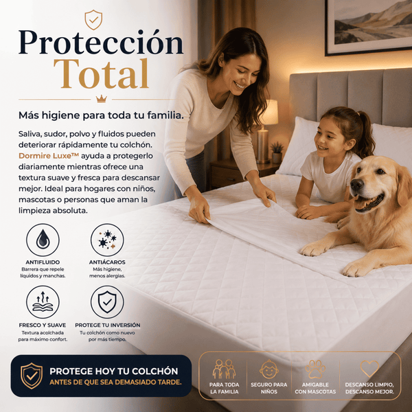 Protector de colchón antifluido | Suavidad, Ajuste Perfecto y Protección Total - Dormire Luxe™