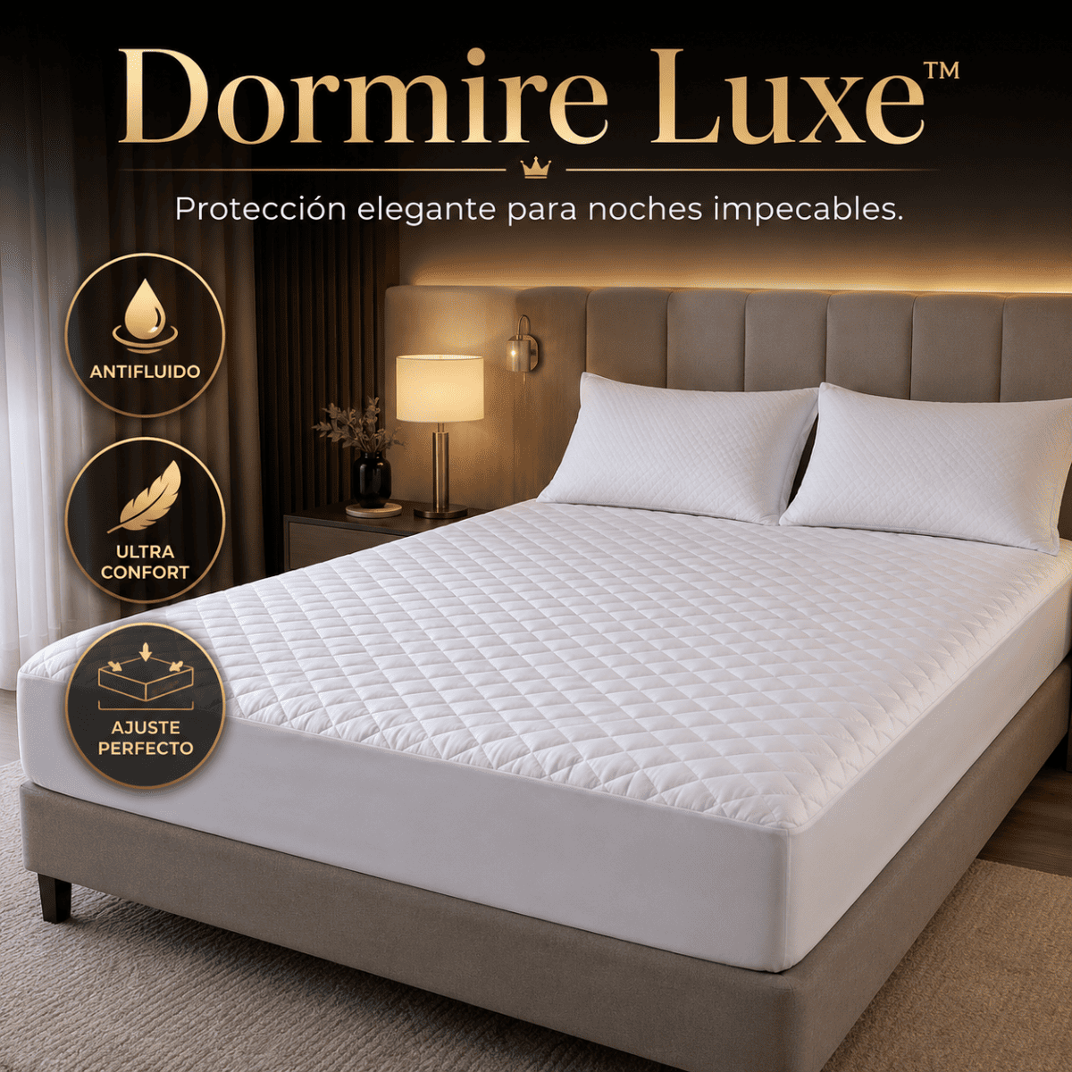 Protector de colchón antifluido | Suavidad, Ajuste Perfecto y Protección Total - Dormire Luxe™