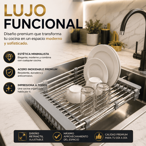 Escurridor de Platos y Frutas Retráctil de Acero Inoxidable | Orsenza