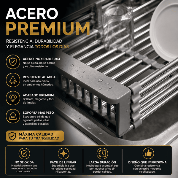 Escurridor de Platos y Frutas Retráctil de Acero Inoxidable | Orsenza
