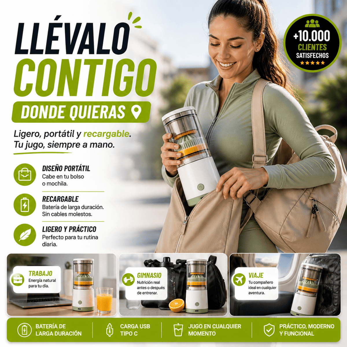 Exprimidor de limón y naranja electrico recargable - JuiceVita Press