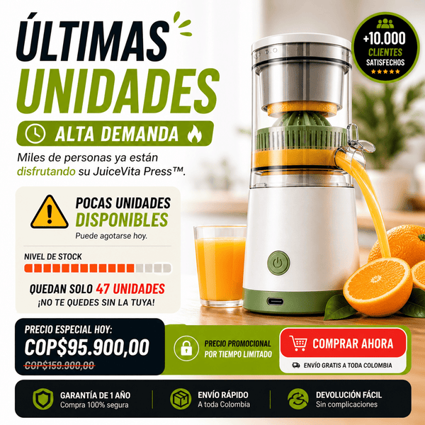 Exprimidor de limón y naranja electrico recargable - JuiceVita Press