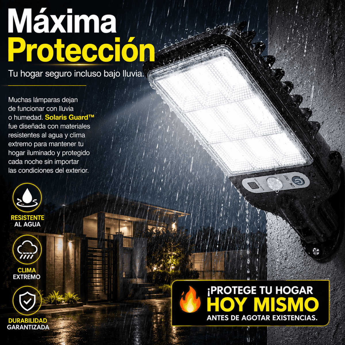 Lámpara Solar con Sensor de Movimiento y Resistencia al Agua - Solares Guard® -