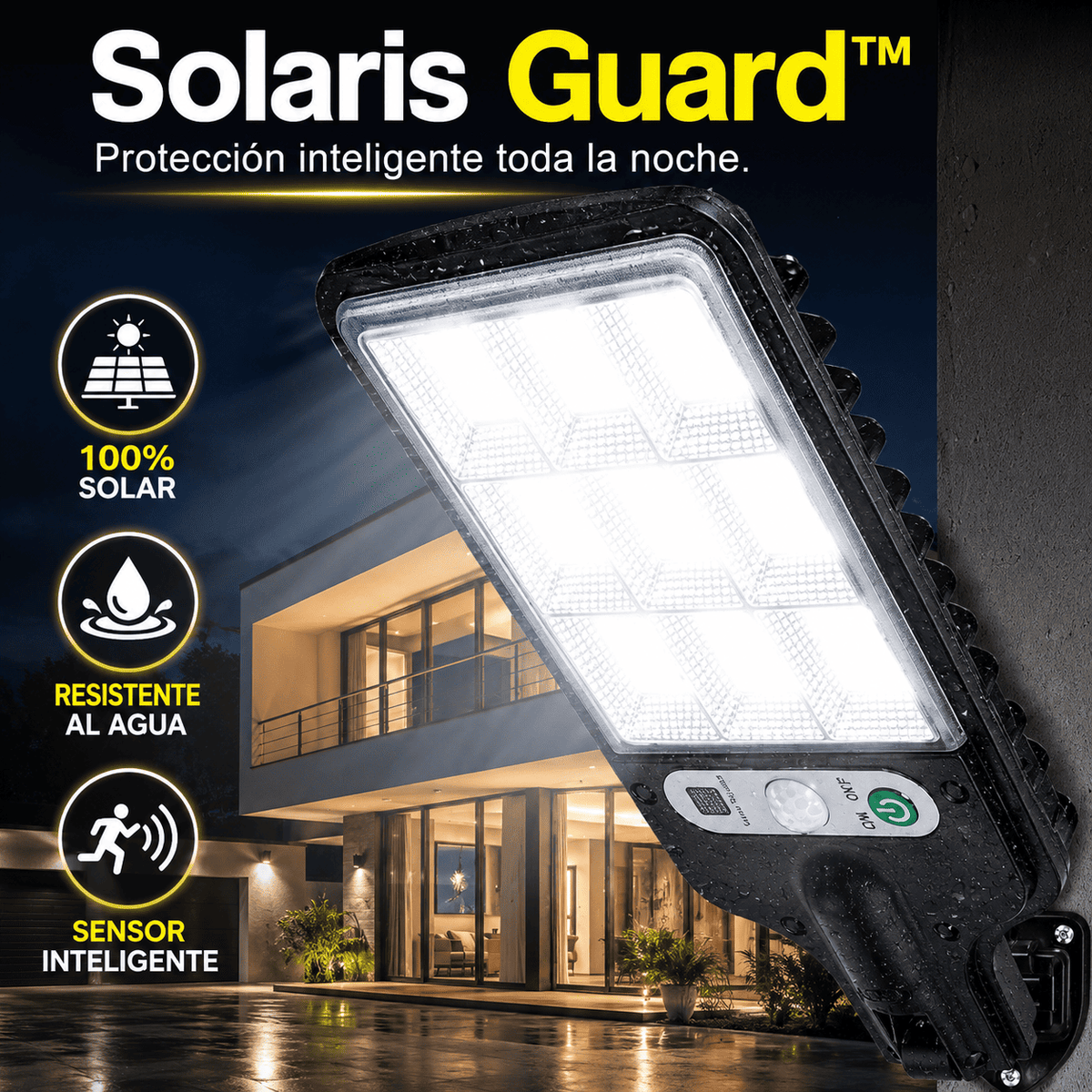 Lámpara Solar con Sensor de Movimiento y Resistencia al Agua - Solares Guard® -