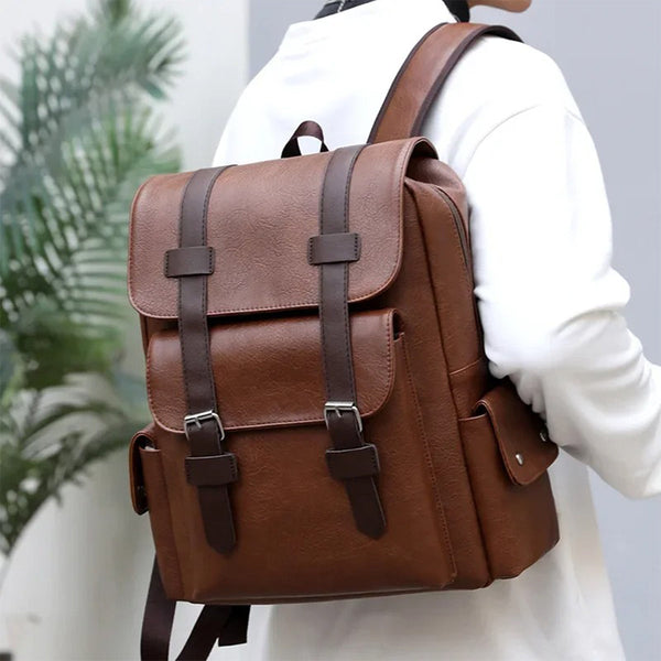 NomadPac Mochila de Cuero Impermeable Retro